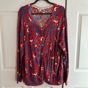 Sejour Red and blue plus cardigan size 3x
